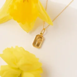 FRAICHE MARCH BIRTH FLOWER NECKLACE - DAFFODIL - GOLD
