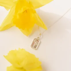 FRAICHE MARCH BIRTH FLOWER NECKLACE - DAFFODIL - SILVER