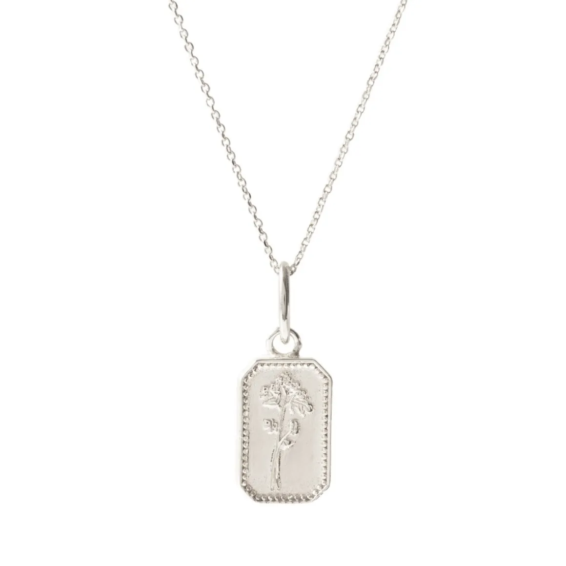 FRAICHE MAY BIRTH FLOWER NECKLACE - HAWTHORNE - SILVER