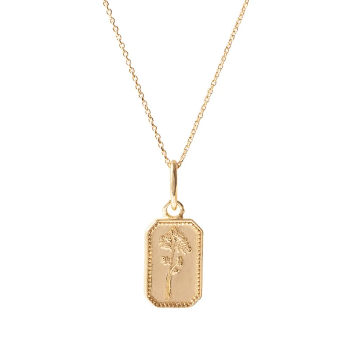 FRAICHE MAY BIRTH FLOWER NECKLACE - HAWTHORNE - GOLD