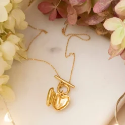 FRAICHE MINI SWEETHEART LOCKET NECKLACE - GOLD
