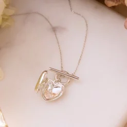 FRAICHE MINI SWEETHEART LOCKET NECKLACE - SILVER