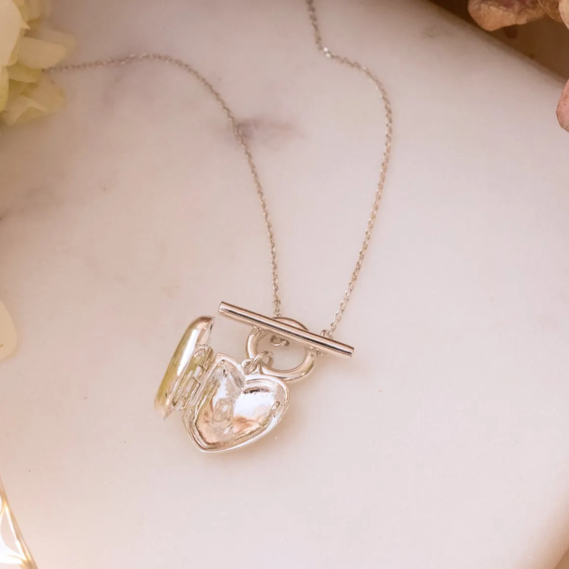 FRAICHE MINI SWEETHEART LOCKET NECKLACE - SILVER