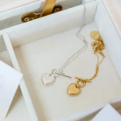 FRAICHE MINI SWEETHEART LOCKET NECKLACE - SILVER