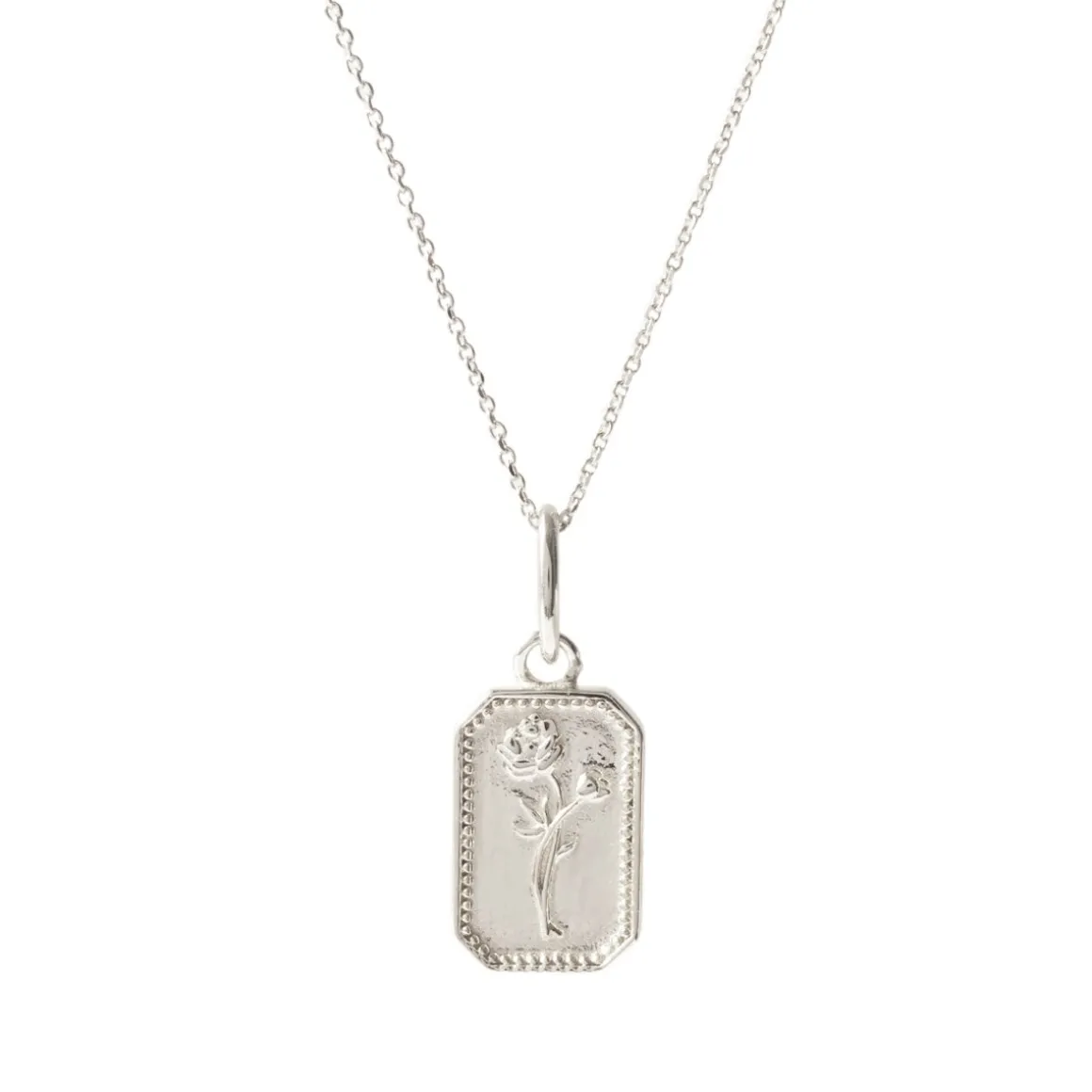 FRAICHE NOVEMBER BIRTH FLOWER NECKLACE - PEONY - SILVER
