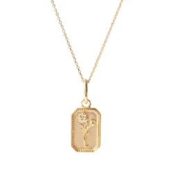 FRAICHE NOVEMBER BIRTH FLOWER NECKLACE - PEONY - GOLD