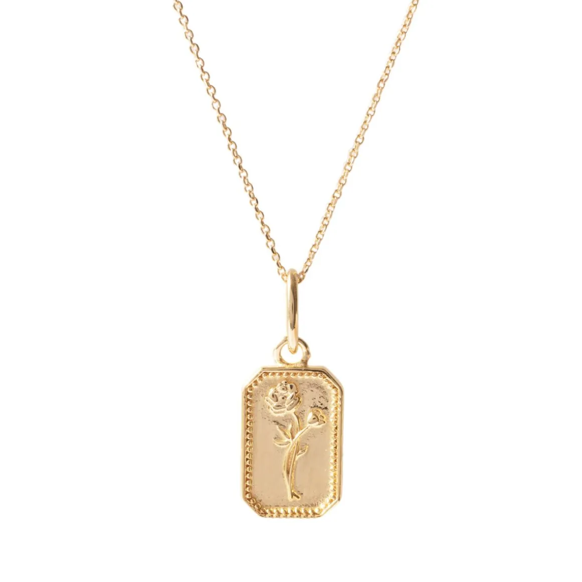 FRAICHE NOVEMBER BIRTH FLOWER NECKLACE - PEONY - GOLD