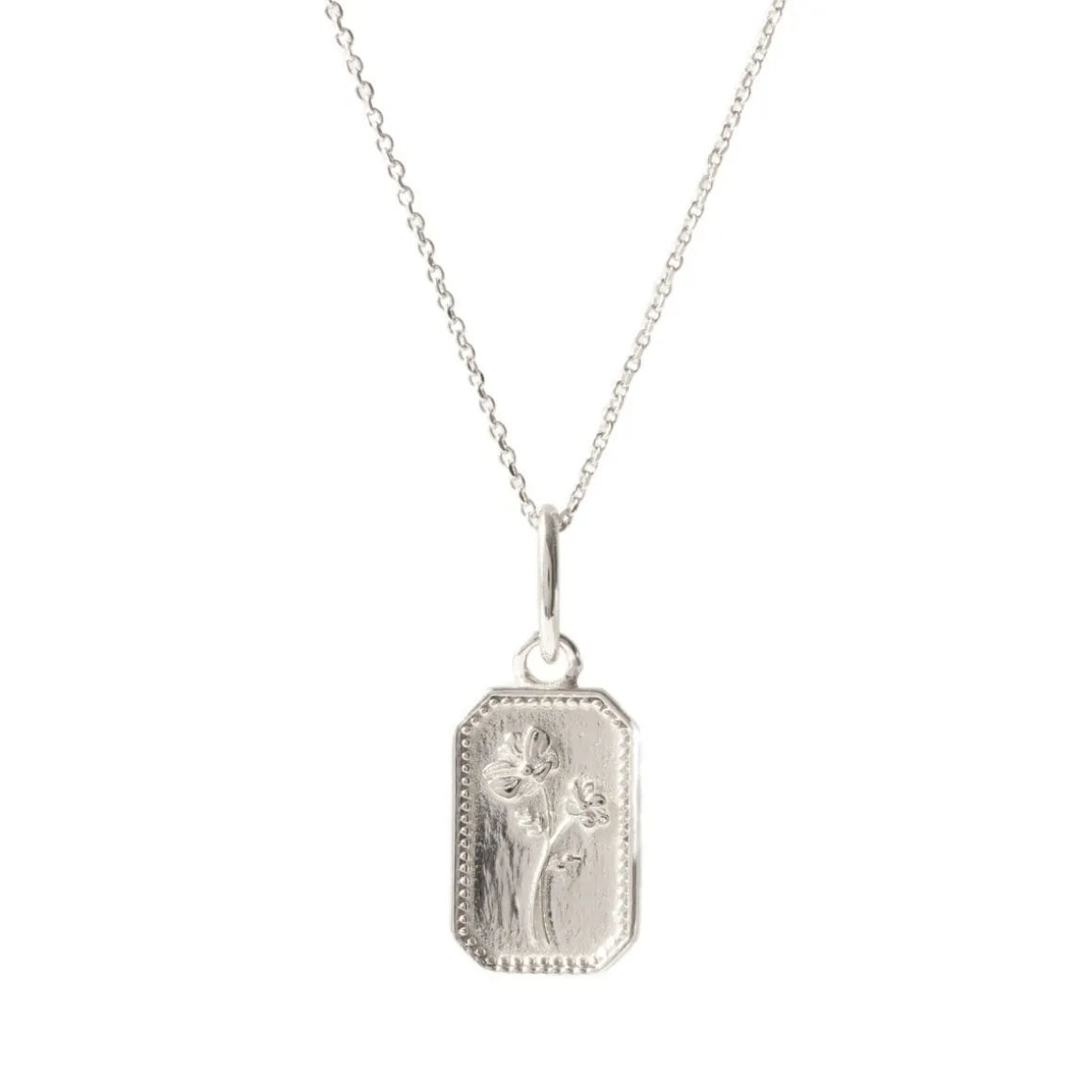 FRAICHE OCTOBER BIRTH FLOWER NECKLACE - COSMOS - SILVER