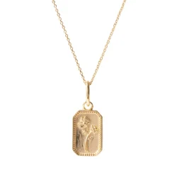 FRAICHE OCTOBER BIRTH FLOWER NECKLACE - COSMOS - GOLD
