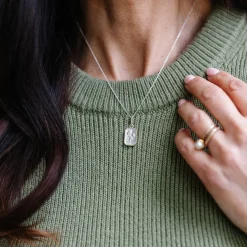 FRAICHE OCTOBER BIRTH FLOWER NECKLACE - COSMOS - SILVER