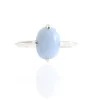 FRAICHE OVAL SOLITAIRE RING - BLUE OPAL & SILVER
