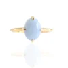 FRAICHE OVAL SOLITAIRE RING - BLUE OPAL & GOLD