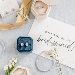 FRAICHE OVAL SOLITAIRE RING - BLUE OPAL & SILVER