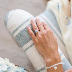 FRAICHE OVAL SOLITAIRE RING - BLUE OPAL & SILVER