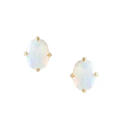 FRAICHE OVAL STUDS - ETHIOPIAN OPAL & GOLD