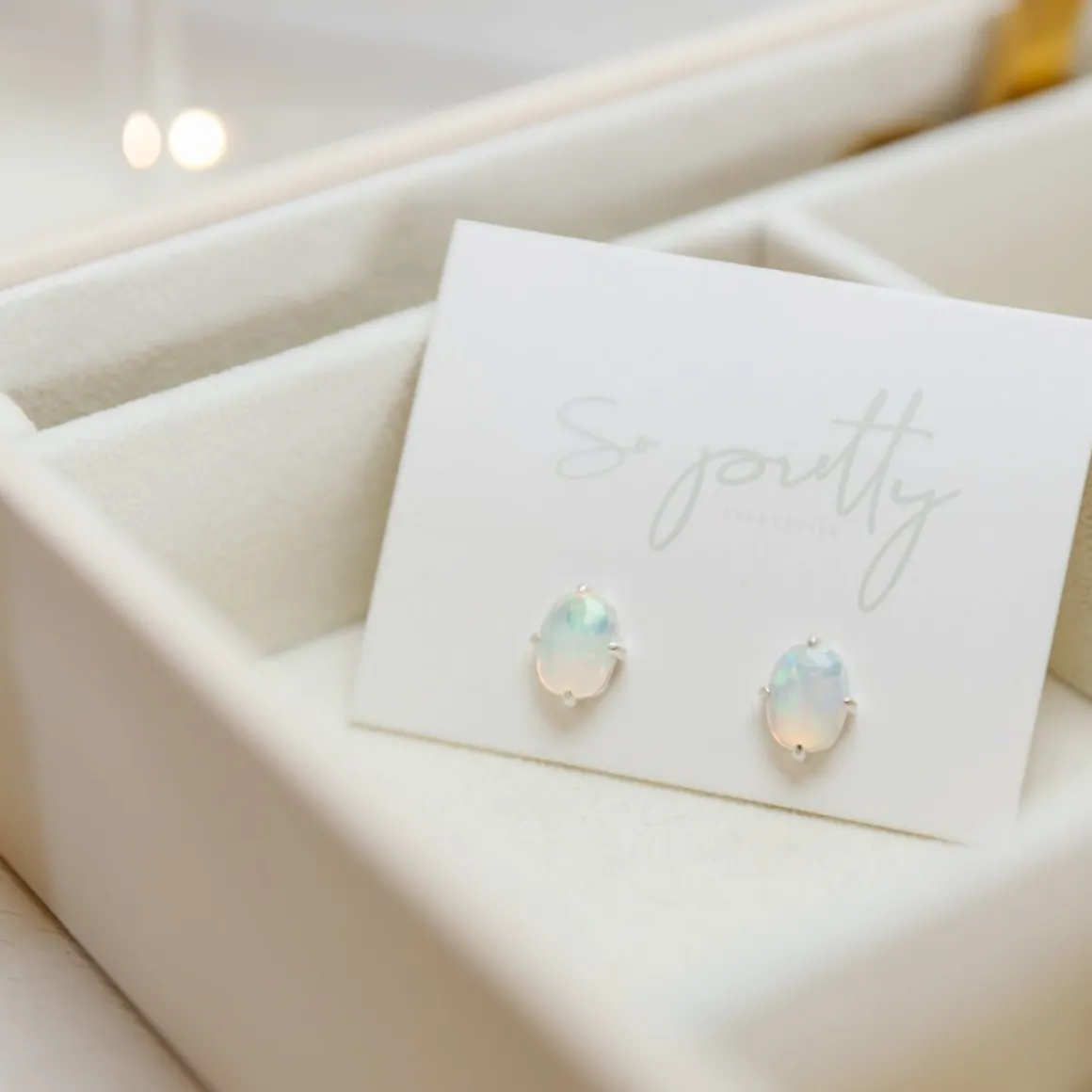 FRAICHE OVAL STUDS - ETHIOPIAN OPAL & GOLD