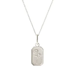 FRAICHE SEPTEMBER BIRTH FLOWER NECKLACE - ASTER - SILVER