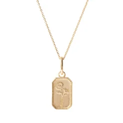 FRAICHE SEPTEMBER BIRTH FLOWER NECKLACE - ASTER - GOLD
