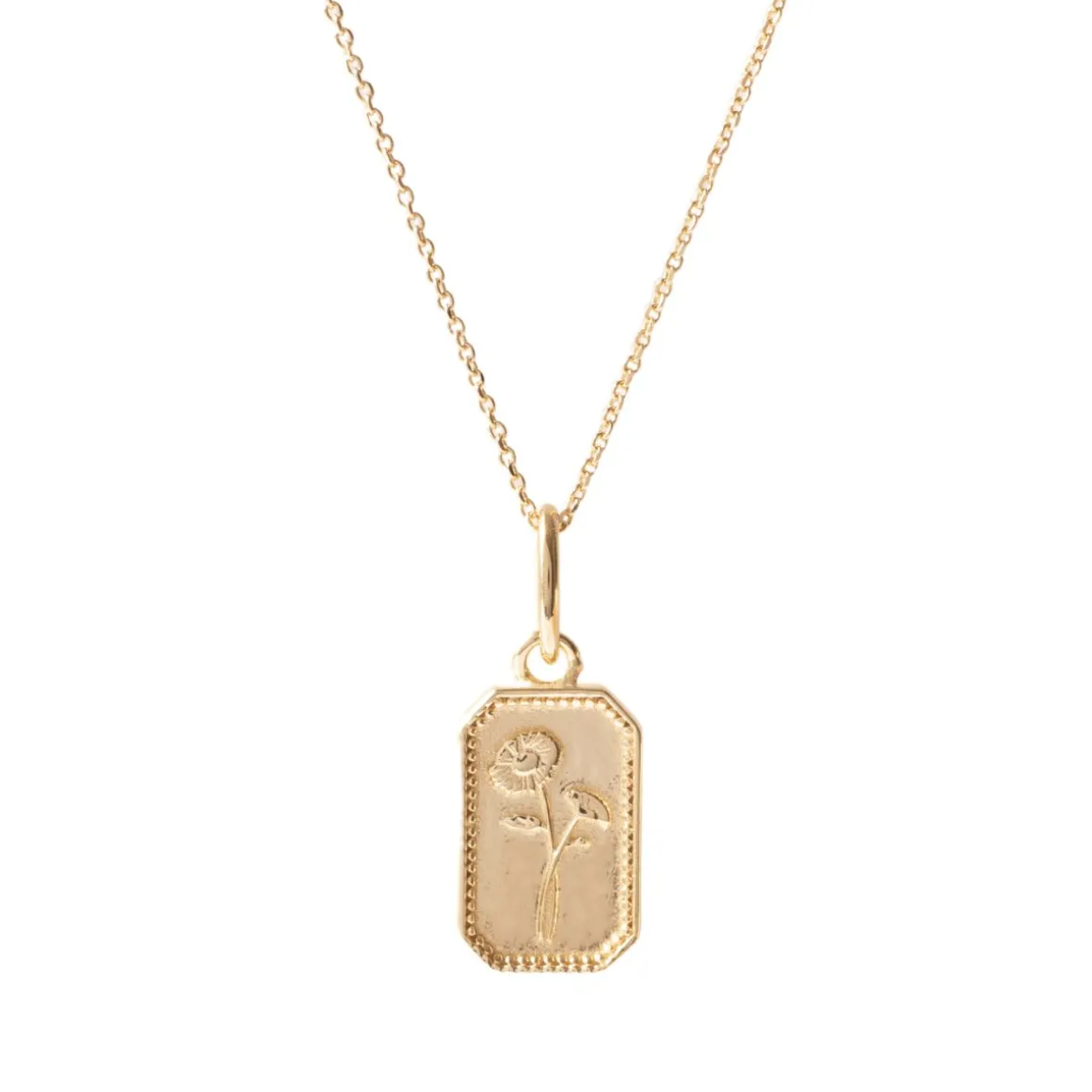 FRAICHE SEPTEMBER BIRTH FLOWER NECKLACE - ASTER - GOLD