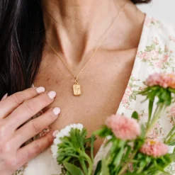 FRAICHE SEPTEMBER BIRTH FLOWER NECKLACE - ASTER - GOLD