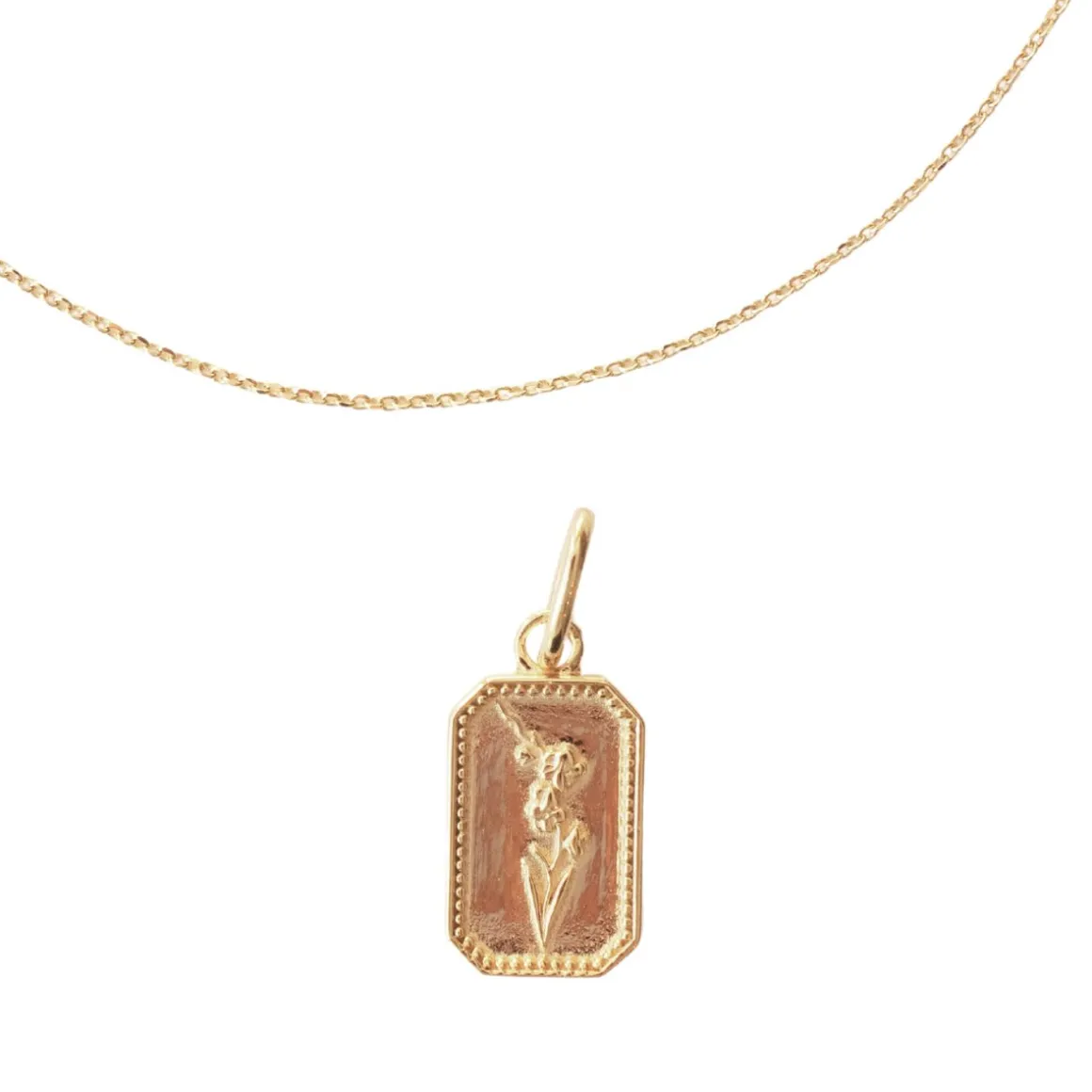 FRAICHE SEPTEMBER BIRTH FLOWER NECKLACE - ASTER - GOLD