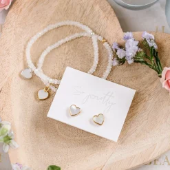 FRAICHE SWEETHEART STUDS - MOTHER OF PEARL & GOLD