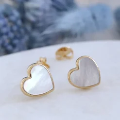 FRAICHE SWEETHEART STUDS - MOTHER OF PEARL & GOLD