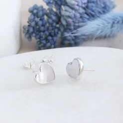 FRAICHE SWEETHEART STUDS - MOTHER OF PEARL & SILVER