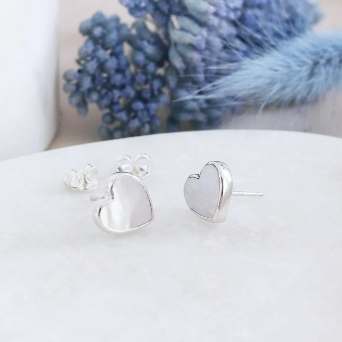 FRAICHE SWEETHEART STUDS - MOTHER OF PEARL & SILVER