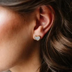 FRAICHE SWEETHEART STUDS - MOTHER OF PEARL & GOLD