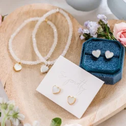 FRAICHE SWEETHEART STUDS - MOTHER OF PEARL & GOLD