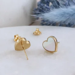 FRAICHE SWEETHEART STUDS - MOTHER OF PEARL & GOLD