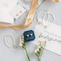 FRAICHE SWEETHEART STUDS - MOTHER OF PEARL & GOLD