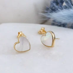 FRAICHE SWEETHEART STUDS - MOTHER OF PEARL & GOLD