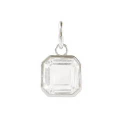 FRAICHE VINTAGE MARJORIE ASSCHER CUT CHARM - WHITE TOPAZ & SILVER