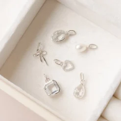 FRAICHE VINTAGE MARJORIE ASSCHER CUT CHARM - WHITE TOPAZ & SILVER