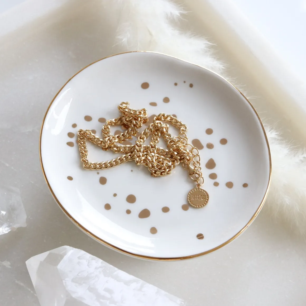 GOLD SPECKLED JEWELRY DISH