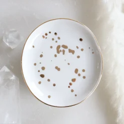 GOLD SPECKLED JEWELRY DISH
