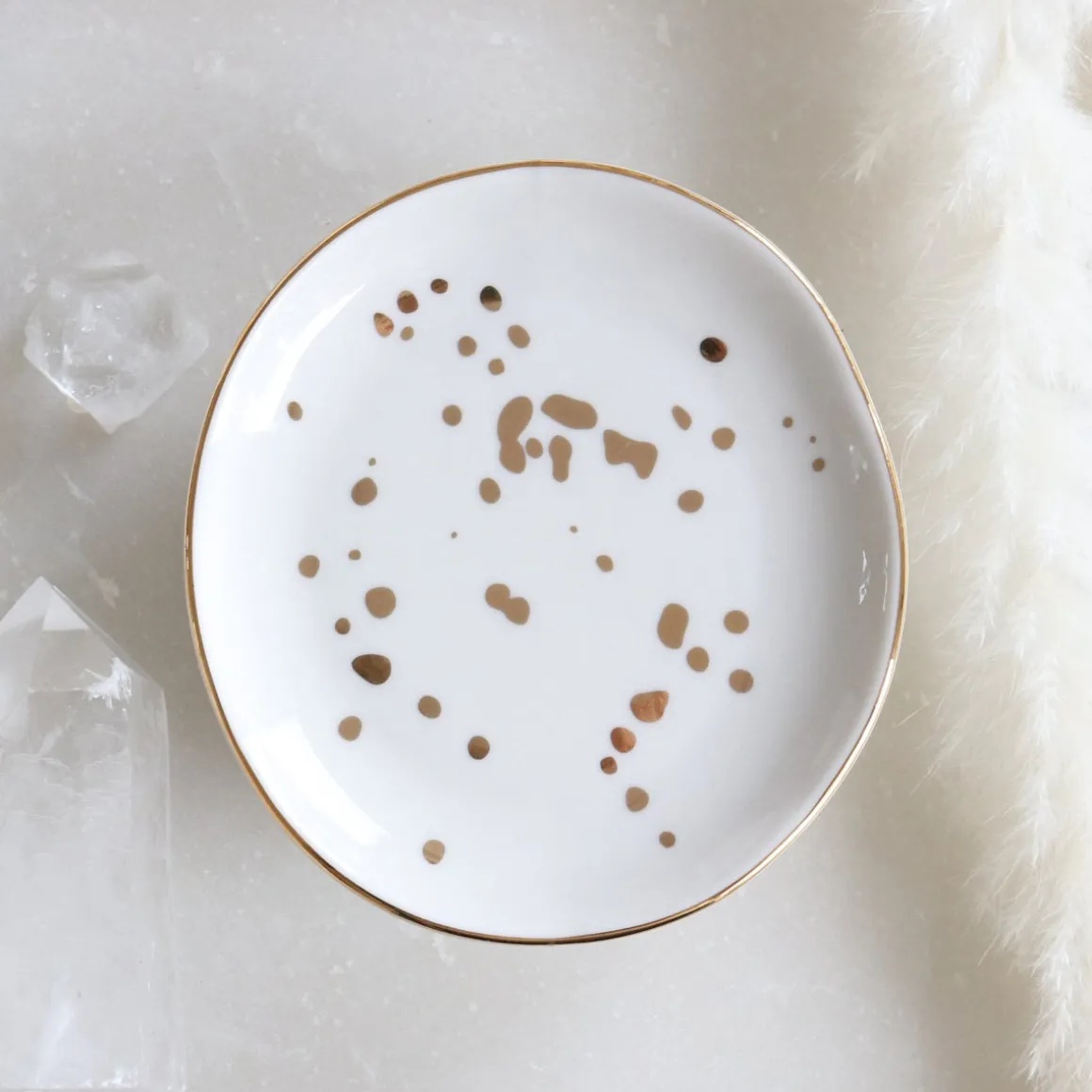 GOLD SPECKLED JEWELRY DISH