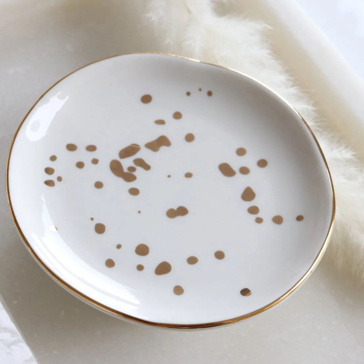 GOLD SPECKLED JEWELRY DISH