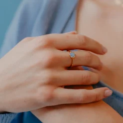 GRACE RING - ARCTIC BLUE OPAL & GOLD