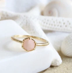 GRACE RING - PINK OPAL & GOLD