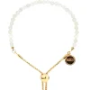 ICONIC ADJUSTABLE BRACELET - RAINBOW MOONSTONE & GOLD