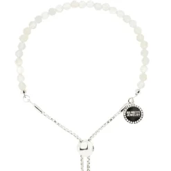 ICONIC ADJUSTABLE BRACELET - RAINBOW MOONSTONE & SILVER