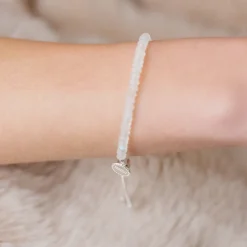 ICONIC ADJUSTABLE BRACELET - RAINBOW MOONSTONE & SILVER