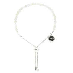 ICONIC ADJUSTABLE BRACELET - RAINBOW MOONSTONE & SILVER