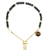 ICONIC ADJUSTABLE NUGGET BRACELET - BLACK ONYX & GOLD