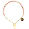 ICONIC ADJUSTABLE NUGGET BRACELET - PINK OPAL & GOLD