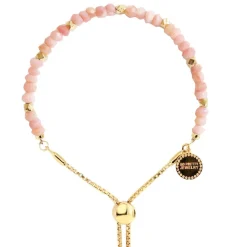 ICONIC ADJUSTABLE NUGGET BRACELET - PINK OPAL & GOLD