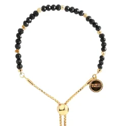 ICONIC ADJUSTABLE NUGGET BRACELET - BLACK ONYX & GOLD